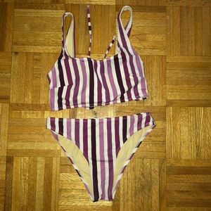 BRAND NEW bathing suit purple stripes. Never wore